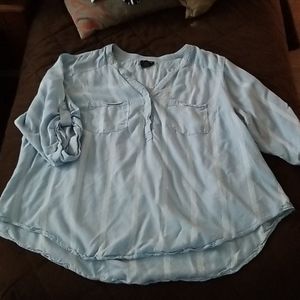 Torrid Harper Chambray Stripe Top